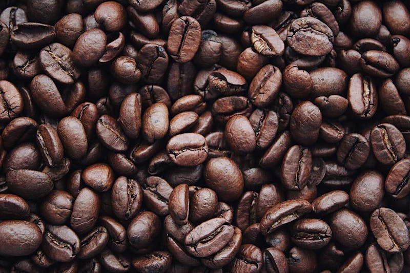 Coffee beans close up